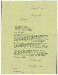 ["LaDonna Harris expresses regret for not being able to attend a symposium on Indian education due to prior commitments. She extends her apologies and expresses interest in future discussion groups. The document also includes details about the 26th Annual Meeting of The Society for Applied Anthropology, including the schedule of events and speakers."]
