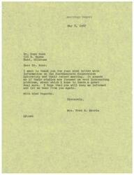 ["Two letters are exchanged between Dr. Hope Ross and LaDonna Harris, discussing a recent meeting of the Southwestern Cooperative Laboratory and educational research on children of different backgrounds. Dr. Ross expresses gratitude for LaDonna Harris's communication and updates on the meeting."]