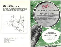 ["The document is a welcome message and itinerary for the Osage County Cattlemen's Convention and Ranch Tour. It includes information about various points of interest in the area, the schedule for the tour, and a message from the president of the Osage County Cattlemen's Association. The tour includes visits to different ranches and a barbecue, as well as the Ben Johnson Memorial Steer Roping event. The document encourages collaboration and pride in the beef cattle industry."]