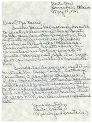 ["The letter is inviting LaDonna Harris to speak at the annual Osage County Cattlemen's Convention on June 16th in Pawhuska, Oklahoma. Senator Harris has agreed to attend, and there is a special invitation for LaDonna Harris to attend a ladies luncheon as well. The letter is signed by Aduita Smith."]