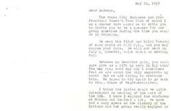 ["The author, Verna, invites LaDonna to be a speaker at the Ponca City Business and Professional Women's Town Club. She mentions the need for more Democratic representation in Kay County and suggests LaDonna's speech could be about the work of the OIO, her South American trip, or the history of the Indians. Verna expresses gratitude for LaDonna's potential visit and even extends the invitation to LaDonna's husband."]