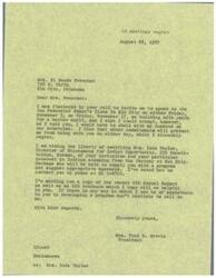 ["LaDonna Harris regrets that she is unable to accept an invitation to speak at the Federated Women's Clubs in Elk City due to other commitments. She suggests contacting Mrs. Iola Taylor for program ideas related to Indian youth, and offers assistance in developing a program. LaDonna Harris also mentions sending annual reports and brochures from OIO for reference."]