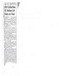 ["The University of Oklahoma Museum of Art's collection of American Indian paintings will be on display at the Oklahoma Art Center from September 23 to October 1. The collection, considered prestigious, has been exhibited in Europe multiple times. In addition to the paintings, the center will also feature steel sculptures by OU graduates and works by other artists. The paintings have been shown in various countries through exhibitions organized by the U.S. Information Agency and other cultural organizations."]