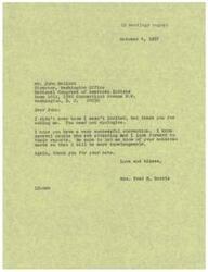 ["LaDonna Harris receives a letter from John Belindo apologizing for not inviting her to the National Congress of American Indians' Annual Convention. Belindo expresses regret for the oversight and hopes she will still consider attending. Harris responds graciously, expressing her understanding and appreciation for the invitation."]