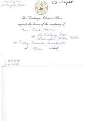 ["Mrs. Santiago Polanco-Abrew invites LaDonna Harris to an event at the Washington Hilton Hotel on November 17th at 3 o'clock. RSVP by calling 234-7488."]