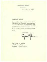 ["The letter from LaDonna Harris acknowledges the support of women in addressing the issue of poverty. The memorandum provides details about the first meeting of the Poverty Women's Advisory Committee, which includes various women and organizations involved in the initiative."]