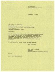 ["Mrs. Mabel R. McClanahan, President of the Business and Professional Women's Clubs, Inc., congratulates LaDonna Harris on her appointment as Chairman of the Women's Advisory Council on Poverty. LaDonna Harris expresses gratitude for the encouragement and looks forward to working together to make an impact on poverty in America. They both anticipate their next meeting and wish each other a happy holiday season."]
