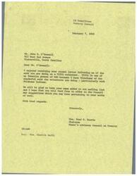 ["Mr. John R. O'Donnell, a VISTA volunteer, received a letter from LaDonna Harris, Chairman of the Women's Advisory Council on Poverty, in response to his letter informing her of his work. LaDonna Harris expressed her appreciation for his work and offered to add him to their mailing list for any suggestions. O'Donnell had expressed interest in learning more about the Council's efforts to educate the public on OEO."]
