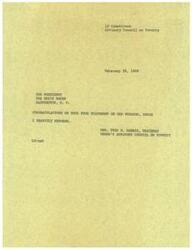 ["The Women's Advisory Council on Poverty congratulates the LD Committees on their statement on OEO funding, which is endorsed by the President."]