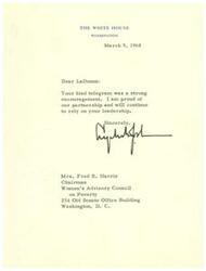 ["LaDonna Harris thanks LaDonna for her encouragement and expresses pride in their partnership, stating that she will continue to rely on LaDonna's leadership in the future."]