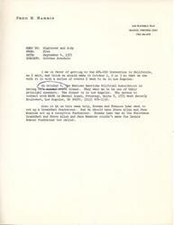 ["Correspondence between Fred Harris, Jim Hightower (National Coordinator for Harris for President Committee) about AFL-CIO convention in California."]