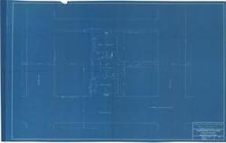 ["The document represents a map proposed site of Memorial Building. Site plan (blue print); 22 5/8 x 36 1/4 inches; Inscribed (red, multiple places): Govt. Land; Inscribed (red): City Land; Inscribed (reverse, legible portion): =4944 Dayle, Mrs. Webster; Inscribed (reverse, shorthand)."]