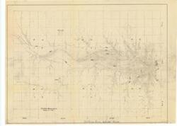 ["The document represents a plan south Canadian River Basin. Union City and Minco are indicated on the area plan. Townships and ranges are labeled. Area plan (orthographic projection); 15 7/16 x 21 1/8 inches; Inscribed (bottom, center edge): Surface Area 33,440 Acres."]