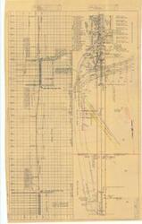 ["The document represents a plan area plan for Federal Aid Project No. FAP-F-351 (1) in Caddo County, Oklahoma. This project is in Federal Road District No. 6. Sheet 7 of 25. Area plan, sections (orthographic projection); 22 1/2 x 36 1/8 inches; Inscribed and annotated with notes, measurements, and utilities; Stamped (reverse bottom, left corner): Bureau of Indian Affairs Received May 15 1956 Washington, D. C.; Inscribed (bottom, left corner): Printed in U.S.A. on Imperial Tracing Cloth; Inscribed (bottom, center): Plate 1 Plan B P R Standard; Inscribed (bottom, right corner): F.A. State Project No. F-351 (1) Sheet No. 7."]