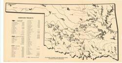 ["The document represents a map  of Oklahoma indicating the 18 existing or under construction reservoir projects, the 9 authorized and approved reservoir projects, and the 68 recommended reservoir projects all of which pattern-coded. The map also lists all of the projects and their costs. Map; 11 1/2 x 22 inches."]