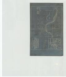 ["The document represents a plan area plan of the Bank Stabilization and Channel Rectification portion of the Arkansas River Basin's River and Harbor Project, which includes a vicinity map in the top, right corner. On reverse: Project. The bank stabilization and channel rectification in the reach between Short Mountain Dam site and Wilson Rock, Oklahoma, is an integral unit of the multiple-purpose plan authorized by the River and Harbor Act of July 24, 1946. Area plan (orthographic projection; diffusion transfer); 10 1/2 x 15 3/16 inches; Printed (top, right corner): 1; Inscribed (top, left corner): 50; Shading (red) south of the Arkansas River, north of 35 20N; Inscribed (right, center; red): [Last] floods cut thru Ox bow; Annotated (red) with an arrow pointing from words to area east of 94 40W and at 35 15N."]