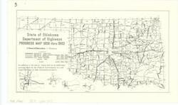 ["The document represents a map item is a map of the State of Oklahoma and depicts the progress of highway improvements from 1959 to 1962. Map; 8 1/2 x 13 15/16 inches."]