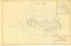 ["The document represents a map item is a map of the watershed around the Mountain Fork River in Oklahoma which is located with the Little River Watershed. Map includes a vicinity map of the Little River Watershed. Watershed map (diazotype, blue); 21 3/4 x 33 11/16 inches; Annotations (red, marker) splitting up Section 36, T4S, R25E; Inscribed (bottom, right corner): Sheet No. 1; In 1 Sheet; Inscribed (bottom, right corner; pencil): Incl."]