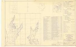 ["The document represents a map item is a plat of the area 22 miles northwest of Denison, Texas in Tulsa District, Southwestern Division, Marshall County, Oklahoma, which has been audited and procured for the Denison Dam and Reservoir project. The map depicts the Final - Ownership of the area. Plat includes a list of previous owners (vendors) and an index map. The original map print was approved on June 10, 1946, but the current map was audited January 18, 1957 and corrected June 3, 1957. Plat (map; diazotype, blueline print); 24 1/16 x 38 5/8 inches; Inscribed (bottom, right corner): Sheet: 13 of 23; Inscribed (bottom, right corner): Drawing No. SW-288/13; Annotations (lines, arrows; red, pencil) on west side of Sections 6, 7, 18, 19, 30, 31 and north side of Sections 6, 5, 4 of T7S, R5E; Inscribed (bottom, right corner; pencil): Incl 4 [?] Incl 2."]