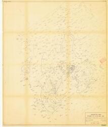 ["The document represents a map item is a weather map of precipitation from a May 13-19, 1951 storm, which occurred predominantly in the Texas panhandle and western half of Oklahoma. This map indicates and plots the connecting areas of equal rainfall with lines. Numbers 1 through 5 are inscribed and circled on the map in red pencil as is the key. Key identifies each number as a creek: (1) Mill Creek, (2) East Creek, (3) Cloud Creek, (4) Barnite Creek, (5) Sandstone Creek. Weather map (diazotype, blackline print); 41 7/8 x 34 3/4 inches; Inscribed (bottom, right corner; pencil): Attachment 2; Inscribed (verso; pencil): #103a; Inscribed (numbers, creeks; red, pencil); Shading (green, pencil; crosshatch) in five small areas near noted creeks; Annotations (red, pencil; underlined) for Roff, Paoli, Cloud Chief, Anthon, and Cheyenne, Oklahoma."]