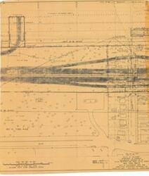 ["The document represents a plan item consists of three separate sheets that align to portray the area plan of the Red Fork Route in the Tulsa Metropolitan Area, Tulsa County, Oklahoma. This project is under the Engineering Contract No. 174. Section 1 (of 3) ranges from gridlines N 415, 250 to N 416, 250; Section 2 (of 3) ranges from gridlines N 416, 250 to N 418, 750; Section 3 (of 3) ranges from gridlines N 418, 750 to N 419, 250. A letter-sized area plan overview of Sections 2 and 3 accompanies this item. Area plan (diazotype, blueline print); 22 3/4 x 20 1/16 inches (Section 1); 22 5/8 x 33 1/8 inches (Section 2); 22 5/8 x 27 9/16 (Section 3); Right-of-Way; SWO-2271-(1); Stamped (verso of Section 3; blue, ink): PR 7373; Annotated and inscribed (color-coded; blue, red, green, pencil)."]