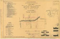 ["The document represents a plan item is an index map of the Federal Aid Project No. U-591 (8) in Tulsa County, Oklahoma. This map features the overall site plan for the proposed state highway U.S. 66 Bypass Control Section No. 72-78 and includes a modification sketch. According to the Index of Sheets included on item, this map is the Title Sheet as it is Sheet No. 1 of 162. Index map (site plan; diazotype, blackline print); 23 1/2 x 36 inches; Annotated (red, pencil) with notes on lanes."]