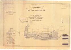 ["The document represents a plan item is site plan for the preliminary study of the proposed River Park Project extension from Portland Avenue to Lake Overholser in Oklahoma City, Oklahoma. This plan indicates land for the River Park Project extension, potential industrial land as well as a proposed floodway extension. Site plan (diazotype, blueline print); 24 7/8 x 36 5/16 inches."]