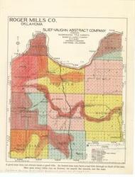 ["The document represents a map item is a geological survey of Roger Mills County, Oklahoma and features color-coded shading for alluvium and terrace deposits. Wells developed for irrigation are annotated in pencil. Inscription states: Surface Geology indicates sufficient water for irrigation. Geological survey (color); 11 x 8 1/2 inches; Map No. 0-65-1148; Shading (red, pencil); Annotations (pencil) of irrigation wells; Inscriptions (pencil)."]