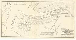 ["The document represents a plan item is a plan of 36 lots for the home sites area Sand Point, which is located on the eastern coast of Lake Texoma. Lots (land; diazotype, blackline print); 10 7/16 x 20 inches; R-V22-4/6.1."]