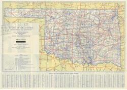 ["Topographic, road map (broadside, notice; color); 21 11/16 x 30 15/16 inches; Inscriptions (left side; black, pen)."]
