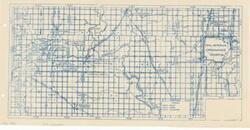["The document represents a map item is a public utility map of Oklahoma Ordnance Works to Dawson Sub-Station featuring water, power, and telephone lines. Public utility map (topographic map; positive blueprint); 10 13/16 x 21 inches."]