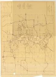 ["The document is a map indicating Public Use Areas, Lake Eufaula, Eufaula Dam and Reservoir, Canadian River, Oklahoma Land use map (watershed map; sepia diazo print); 31 1/4 x 42 3/4 inches; E 136-107."]