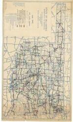 ["The document represents a map  indicates various federal and state highways programs and other projects throughout the state, each are color-coded by program. Topographic, road map (diazotype, blueline print); 30 1/2 x 52 3/4 inches."]