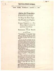 ["A government committee in Washington is working to simplify customs, immigration, and health inspection procedures for international air travelers. They hope to allow travelers to plan trips on short notice, reduce delays in compliance with rules, and simplify paperwork required for flights across borders. The goal is to make overseas air travel easier and more efficient. The committee is also working with other countries to standardize documents and procedures for international air travel."]