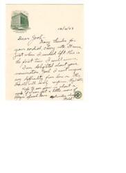 ["The writer is thanking someone for a cheerful note that lifted their spirits. They mention a nomination and express delight about it. The writer hopes to see the recipient soon and sends their best wishes."]