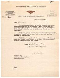 ["The document  is a letter from Scottish Aviation Limited, addressed to Josh Lee, expressing gratitude for a meeting and sending a copy of the \"Pilots' Everest Book\" written by The Duke of Hamilton and the writer. The document also mentions the hope for a visit to Prestwick in the near future."]