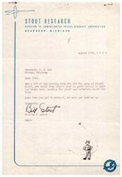 ["The author, Bill Stout, enjoyed meeting with J.B. Lee and his group at Wright Field. Although they did not see everything they hoped for, the author found the experience valuable and enjoyable. Bill Stout invites J.B. Lee to visit him in Detroit."]