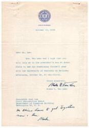 ["The document  is a letter from the President of Georgia Institute of Technology inviting the Honorable Josh Lee to a football game and thanking him for attending a previous event."]