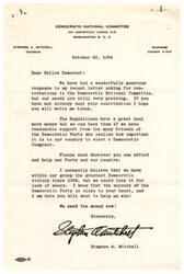 ["The Democratic National Committee is requesting contributions to help fund their efforts in the upcoming election. They emphasize the importance of financial support to compete against the wealthier Republican Party and stress the significance of electing a Democratic Congress. The document urges recipients to donate whatever they can afford to help secure a Democratic victory."]