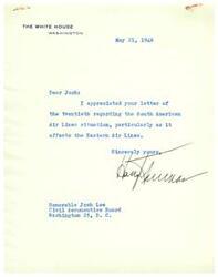 ["The White House received a letter from Josh regarding the South American Air Lines situation and its impact on Eastern Air Lines. The sender expressed appreciation for the letter and signed off sincerely."]