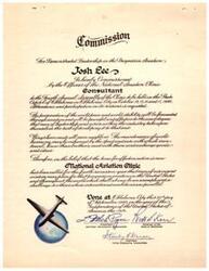 ["Josh Lees has been commissioned as a consultant by the Officers of the National Aviation Clinic to attend the Fourth Annual Assembly in Oklahoma City in October 1946. The document  emphasizes the importance of aviation in furthering world peace and stability, and calls for leadership within the industry to develop it for this purpose. The National Aviation Clinic aims to plan for the progression of aviation in the United States and worldwide, setting an example for others to follow."]