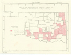 ["The map, measuring 8 x 10 1/2 inches and labeled as Exhibit 1, provides an appraisal of county conditions, featuring shaded areas for clarity."]