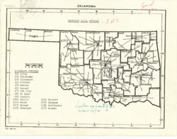 ["This map showcases a list of features for eleven Itinerant Offices, measuring 8 by 10 1/2 inches."]