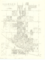 ["This document is a plat map of Shawnee, Oklahoma, measuring 11 x 8 1/2 inches."]