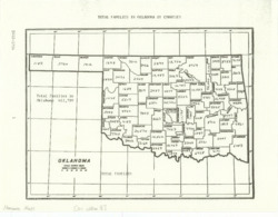 ["This map depicts the total number of families in each county across Oklahoma. It measures 8 x 10 1/2 inches and is identified as I412-1714."]