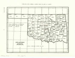 ["This map depicts families with an annual income of less than $3,000, categorized by county. It measures 8 x 10 1/2 inches and is identified as I412-1714."]