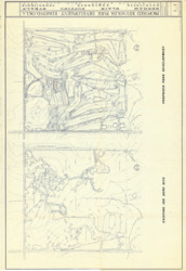 ["The document showcases two illustrations related to the Proposed Reynolds Park Development, a golf course in Edmond, Oklahoma. The first illustration is a contour map of the existing 160-acre site, while the second is a site plan for the proposed park development, overlaid with contour lines. This positive blueprint measures 24 x 36 inches and is a unique piece."]