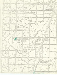 ["This topographic map showcases the area around Onapa Lake and the Eufaula Reservoir in McIntosh County, Oklahoma. It highlights the location of Fountainhead State Park. The map is a xerographic copy, measuring 10 7/8 by 8 1/2 inches, and includes annotations in green pen on the reverse side."]
