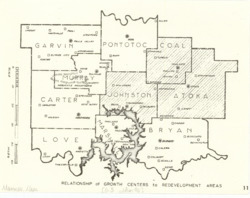 ["The map showcases the counties of Garvin, Pontotoc, Murray, Coal, Carter, Johnston, Atoka, Love, Marshall, and Bryan in Oklahoma, with Coal, Johnston, and Atoka Counties highlighted. The map measures 8.5 by 11 inches."]