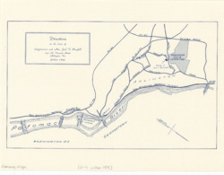 ["This map depicts the area around the residence of Congressman and Mrs. Joel T. Broyhill in Arlington, Virginia. It measures 8 by 10 1/2 inches."]
